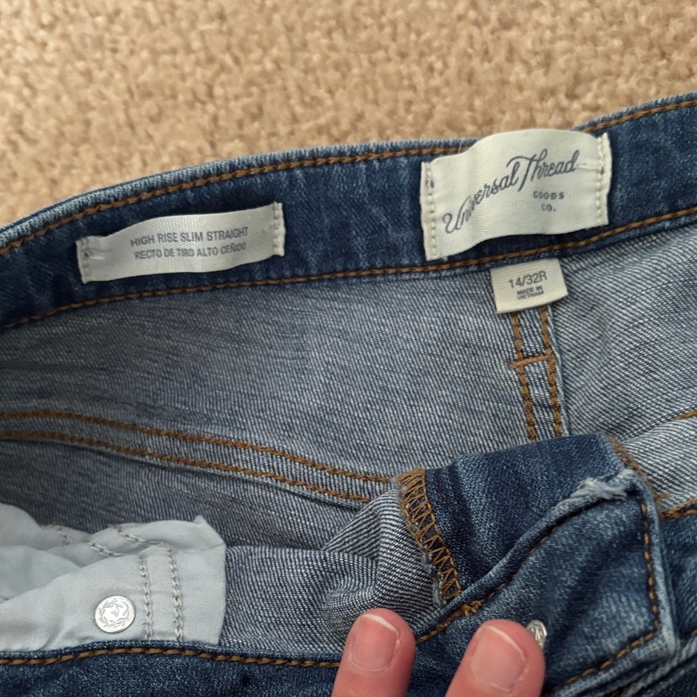 Universal Thread Dark Blue Straight Leg Jeans - Picture 2 of 2
